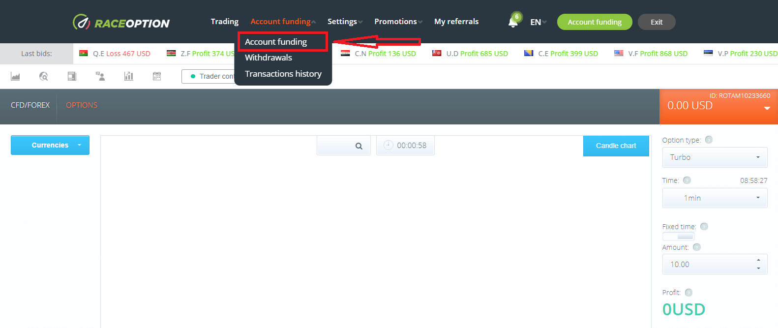 Cara Mendepositkan Wang dalam Raceoption Cara Mendepositkan Wang dalam Raceoption