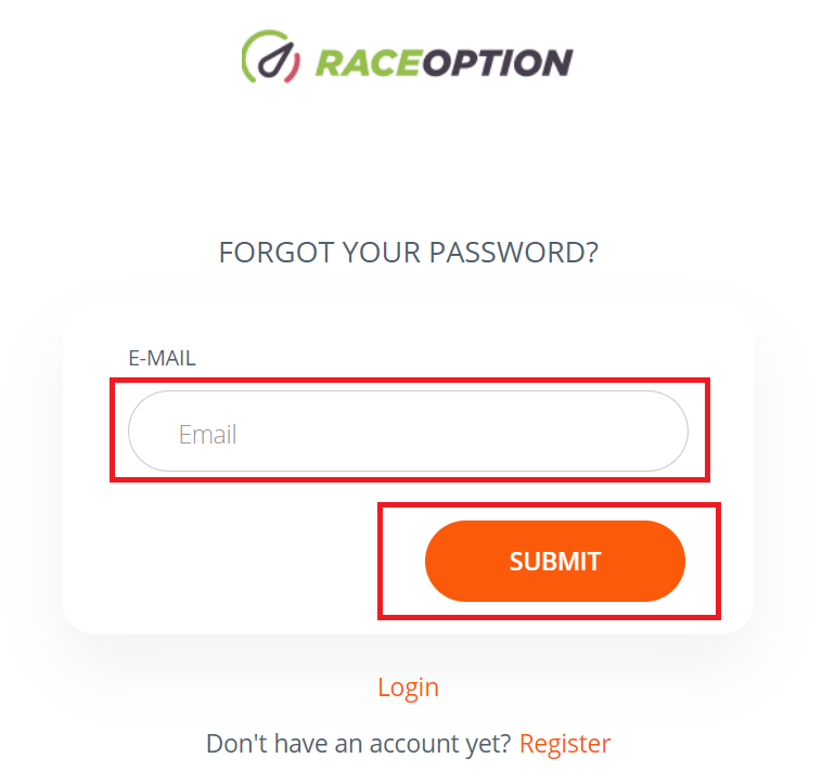 Como se inscrever e fazer login na conta no Raceoption