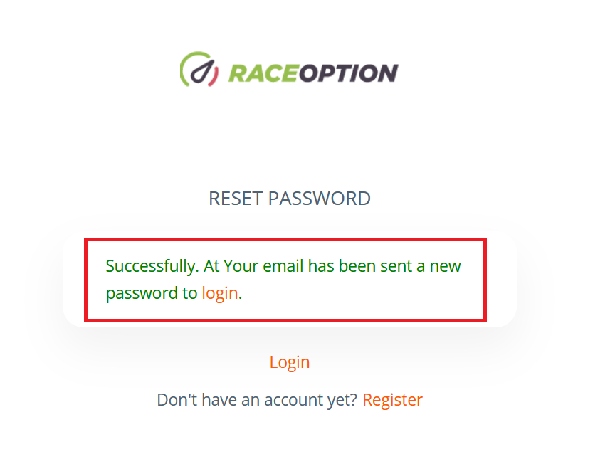 Como se inscrever e fazer login na conta no Raceoption